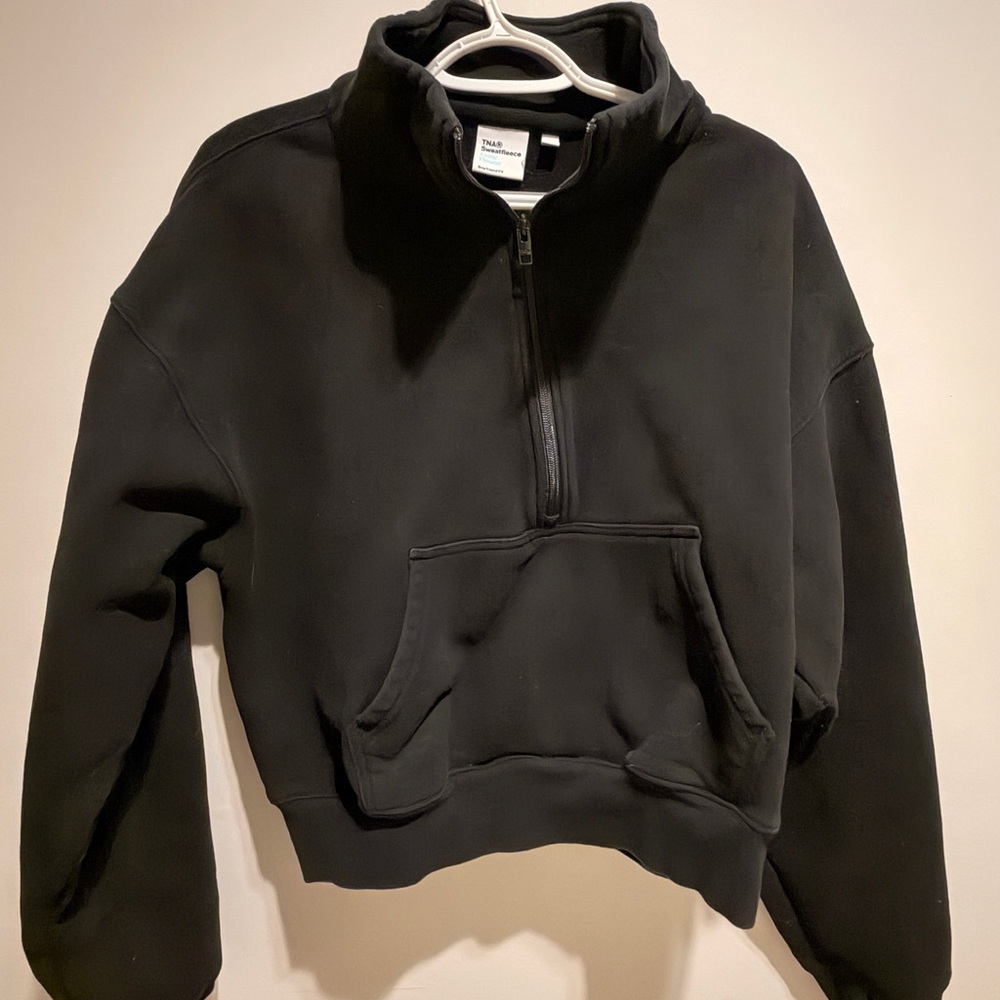 TNA Cozy Fleece Sweatshirt in Black